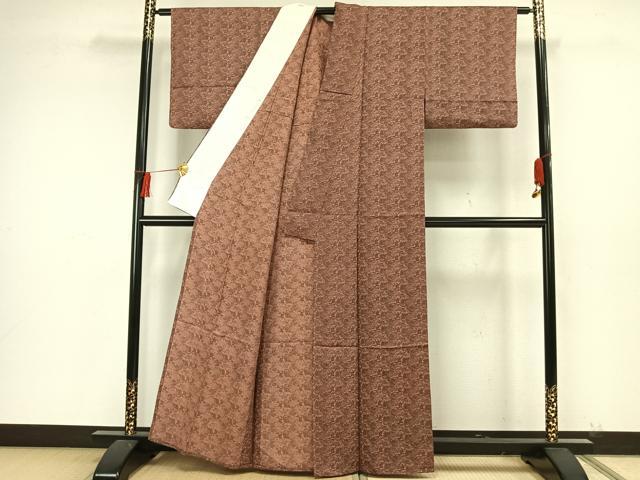 平和屋着物▽上質な小紋 単衣 風景文 正絹 逸品 AAAW7681fy