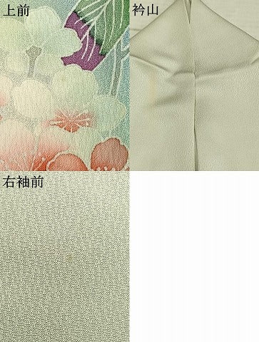 平和屋着物▽訪問着 単衣 草花文 暈し染め 正絹 逸品 AAAW7685fy