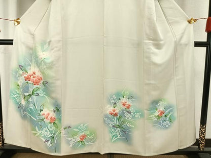 平和屋着物▽訪問着 単衣 草花文 暈し染め 正絹 逸品 AAAW7685fy