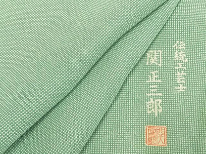 平和屋着物▽伝統工芸師 関正三郎 江戸小紋 単衣 角通し 正絹 逸品 AAAW7691fy