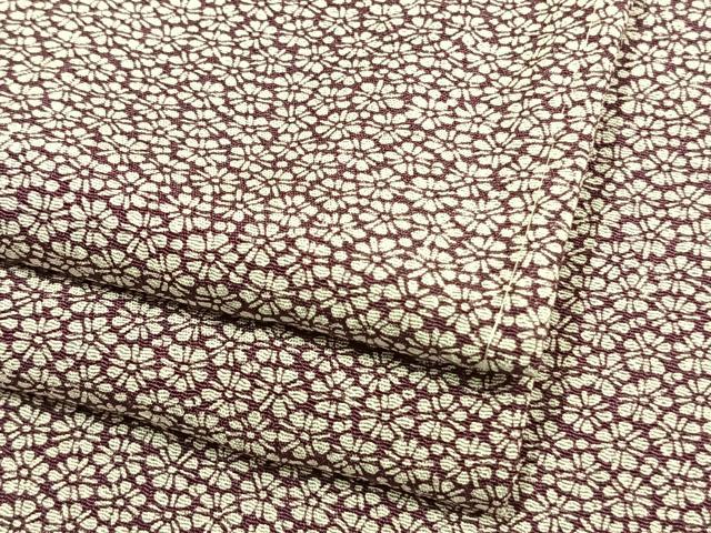 平和屋着物▽上質な小紋 単衣 花づくし 正絹 逸品 AAAW7692fy