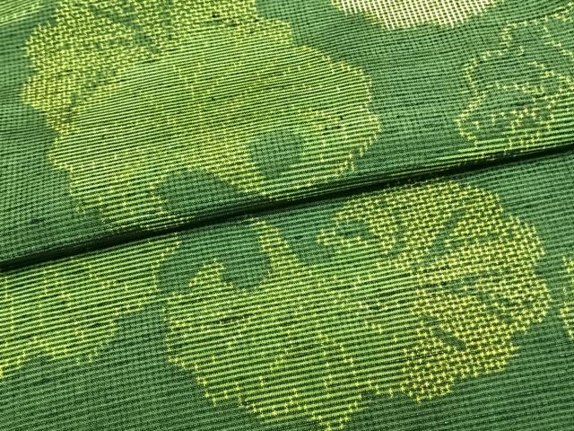 平和屋着物▽上質な紬 単衣 蔦の葉文 正絹 逸品 AAAW7693fy