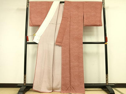 平和屋着物▽江戸小紋 単衣 風景花文 正絹 逸品 AAAW7694fy