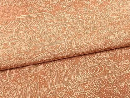 平和屋着物▽江戸小紋 単衣 風景花文 正絹 逸品 AAAW7694fy
