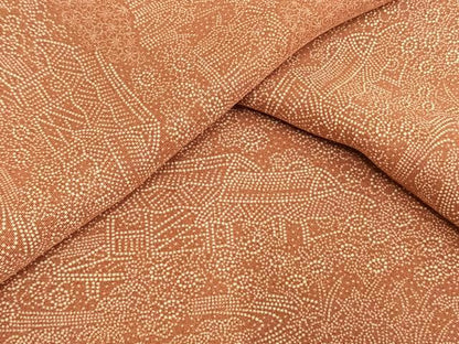 平和屋着物▽江戸小紋 単衣 風景花文 正絹 逸品 AAAW7694fy