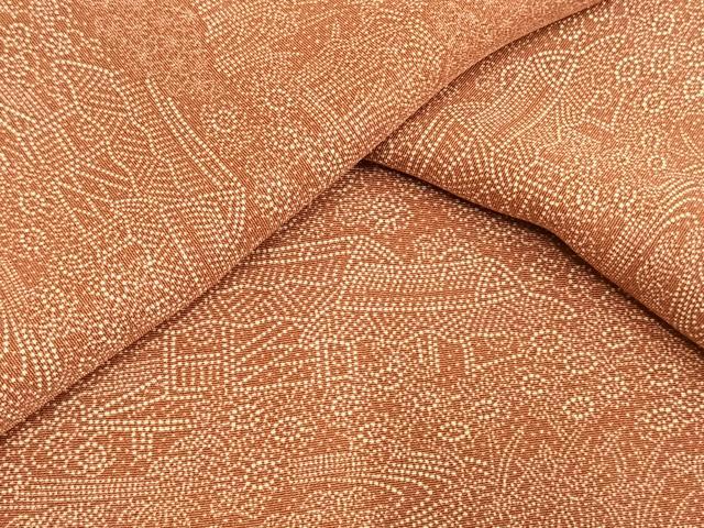 平和屋着物▽江戸小紋 単衣 風景花文 正絹 逸品 AAAW7694fy
