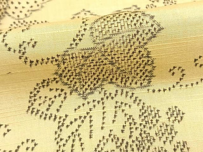 平和屋着物▽上質な小紋 単衣 紬地 蔦の葉文 正絹 逸品 AAAW7695fy