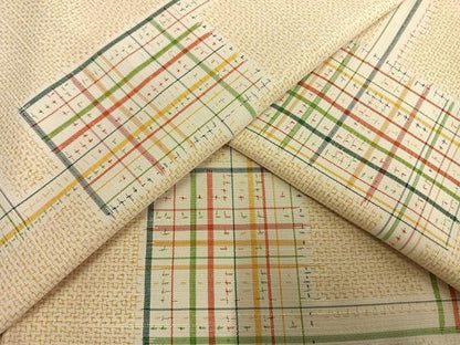 平和屋着物▽上質な紬 単衣 幾何学文様 正絹 逸品 AAAW7696fy