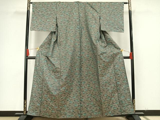 平和屋着物▽本場大島紬 単衣 抽象文 正絹 逸品 AAAW7697fy