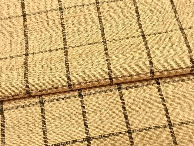 平和屋着物▽上質な紬 単衣 格子 正絹 逸品 AAAW7700fy
