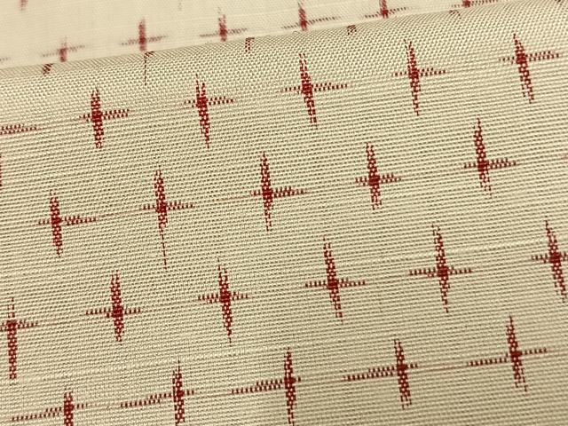 平和屋着物▽上質な紬 　単衣　十字絣 　正絹　逸品　未使用　AAAW7703fy