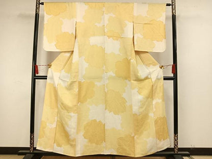 平和屋着物▽上質な小紋 単衣 花づくし 地紋起こし 正絹 逸品 AAAW7706fy