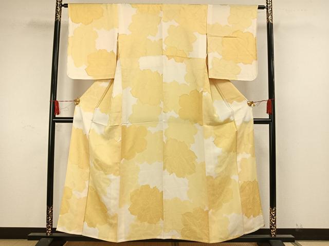 平和屋着物▽上質な小紋 単衣 花づくし 地紋起こし 正絹 逸品 AAAW7706fy