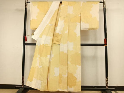 平和屋着物▽上質な小紋 単衣 花づくし 地紋起こし 正絹 逸品 AAAW7706fy
