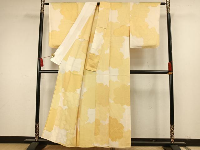 平和屋着物▽上質な小紋 単衣 花づくし 地紋起こし 正絹 逸品 AAAW7706fy