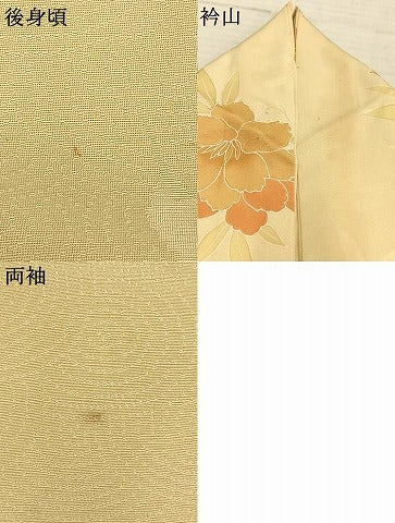 平和屋着物▽上質な小紋　単衣　草花文　地紋起こし　正絹　逸品　AAAW7709fy