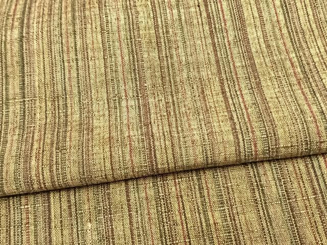 平和屋着物▽上質な紬 単衣 縞 正絹 逸品 AAAW7710fy