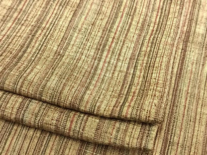 平和屋着物▽上質な紬 単衣 縞 正絹 逸品 AAAW7710fy