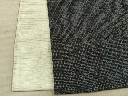 平和屋着物▽本塩沢 単衣 110亀甲 変わり縞 正絹 逸品 AAAW7712fy