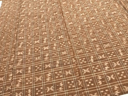平和屋着物▽上質な紬 単衣 琉球絣文様 正絹 逸品 AAAW7716fy