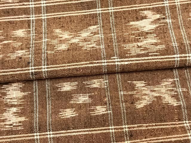 平和屋着物▽上質な紬 単衣 琉球絣文様 正絹 逸品 AAAW7716fy