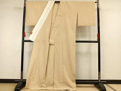 平和屋着物▽本塩沢 単衣 十字絣 正絹 逸品 AAAW7717fy