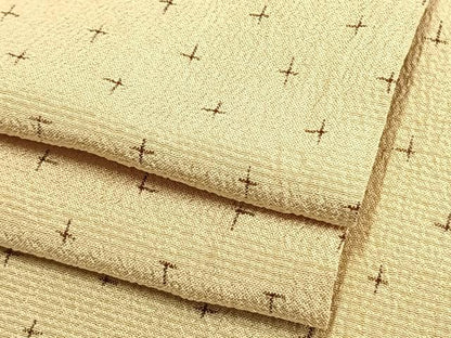 平和屋着物▽本塩沢 単衣 十字絣 正絹 逸品 AAAW7717fy