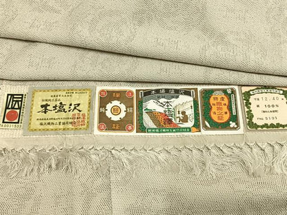 平和屋着物▽本塩沢 単衣 セラミック染 丸文 証紙付き 正絹 逸品 未使用 AAAW7718fy