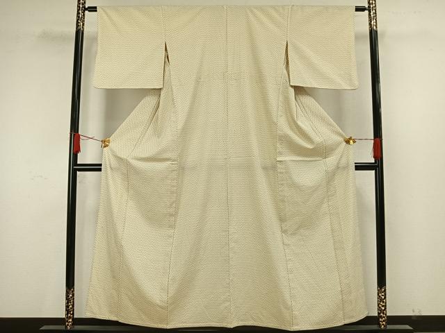 平和屋着物▽本塩沢 単衣 十字絣 正絹 逸品 AAAW7719fy