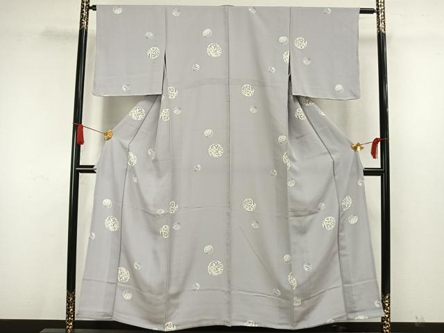 平和屋着物▽上質な小紋 単衣 花丸文 正絹 逸品 未使用 AAAW7725fy