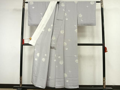 平和屋着物▽上質な小紋 単衣 花丸文 正絹 逸品 未使用 AAAW7725fy