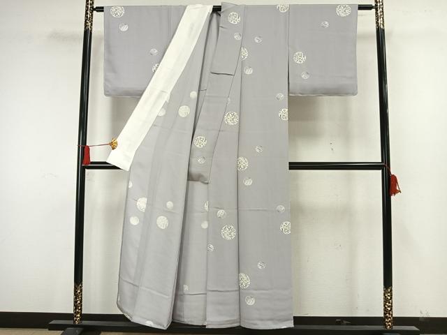 平和屋着物▽上質な小紋 単衣 花丸文 正絹 逸品 未使用 AAAW7725fy