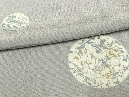 平和屋着物▽上質な小紋 単衣 花丸文 正絹 逸品 未使用 AAAW7725fy