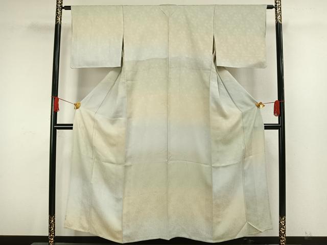 平和屋着物▽上質な小紋 単衣 利休緞子 暈し染め 正絹 逸品 AAAW7728fy