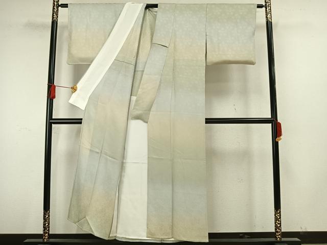 平和屋着物▽上質な小紋 単衣 利休緞子 暈し染め 正絹 逸品 AAAW7728fy