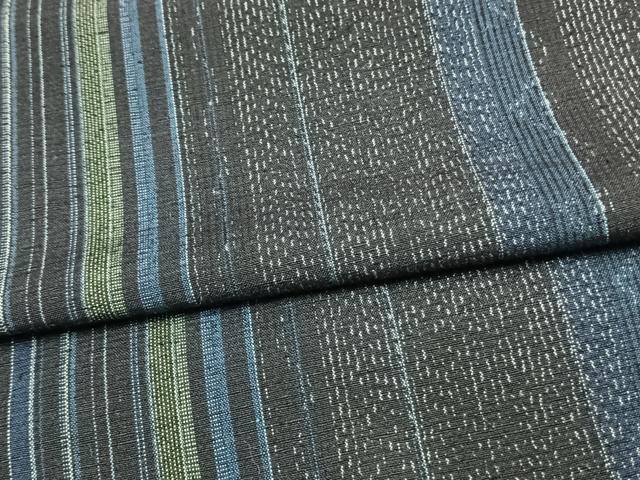 平和屋着物▽上質な紬　単衣　間道　正絹　逸品　AAAW7729fy