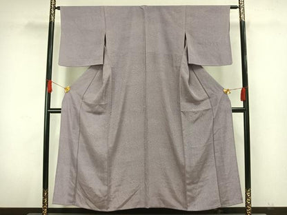平和屋着物▽江戸小紋 単衣 切り嵌め花文 正絹 逸品 AAAW7730fy