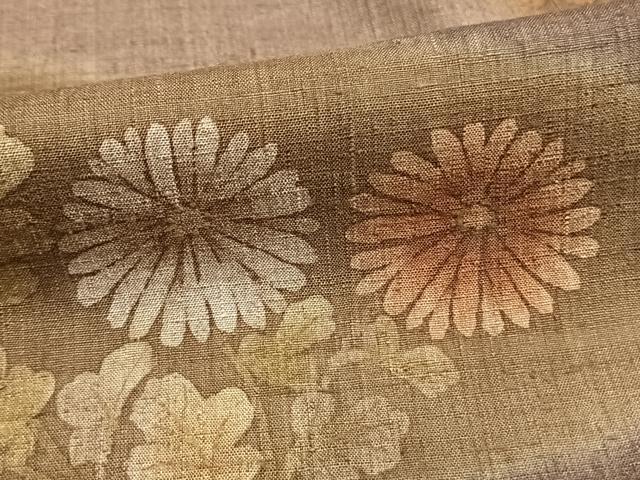 平和屋着物▽上質な小紋 単衣 紬地 草花文 金彩 正絹 逸品 未使用 AAAW7731fy