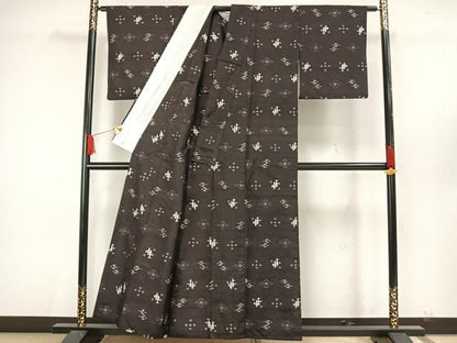 平和屋着物▽本場琉球絣 単衣 正絹 逸品 AAAW7735fy