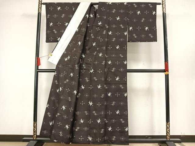 平和屋着物▽本場琉球絣 単衣 正絹 逸品 AAAW7735fy