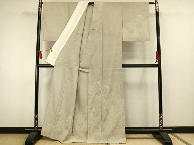 平和屋着物▽本塩沢 単衣 訪問着 110亀甲 雪輪文 正絹 逸品 AAAW7737fy