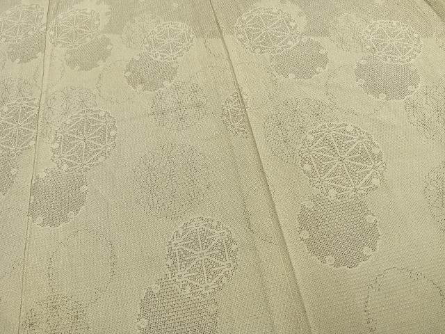 平和屋着物▽本塩沢 単衣 訪問着 110亀甲 雪輪文 正絹 逸品 AAAW7737fy