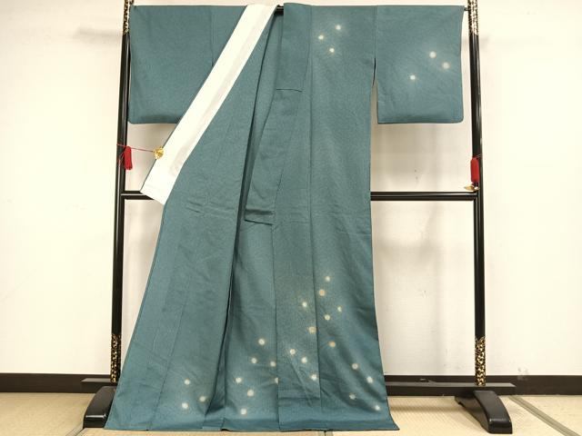 平和屋着物▽訪問着 単衣 お召地 刺繍 蛍ぼかし ロング丈 正絹 逸品 AAAW7743fy