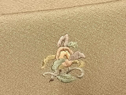 平和屋着物▽上質な小紋 単衣 総刺繍 草花文 金糸 ロング丈 正絹 逸品 AAAW7746fy