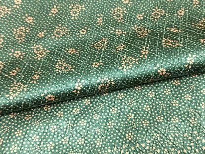 平和屋着物▽上質な小紋　単衣　横段草花文　正絹　逸品　AAAW7747fy