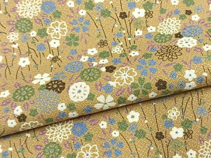 平和屋着物▽小紋 単衣 草花文 洗える着物 AAAW7748fy