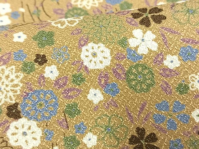 平和屋着物▽小紋 単衣 草花文 洗える着物 AAAW7748fy