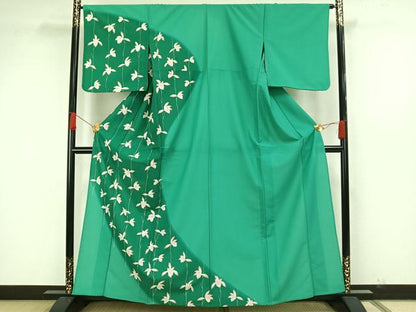 平和屋着物▽訪問着 単衣 枝花文 洗える着物 AAAW7753fy