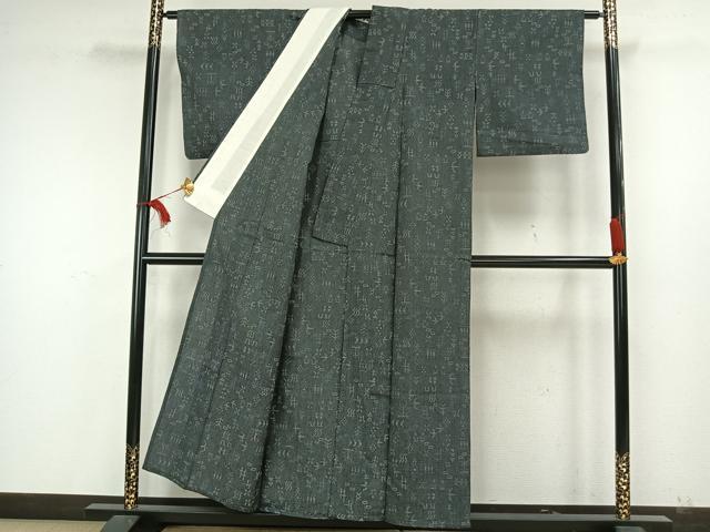 平和屋着物▽小紋 単衣 幾何学文様 AAAW7754fy