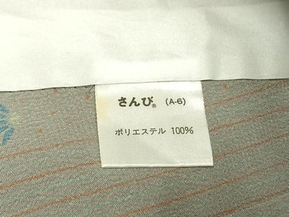 平和屋着物▽小紋　単衣　草花間道　さんび謹製　洗える着物　AAAW7756fy